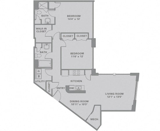 Floorplan for Apartment #01-718, 2 bedroom unit at Halstead Haverhill